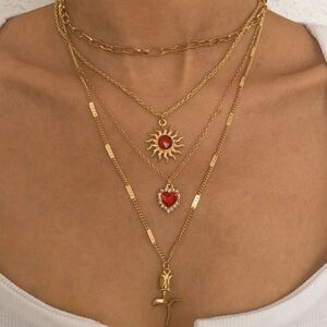Boho layered necklace S425